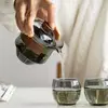 Heat Resistant Glass Tea Maker with Wooden Grip for Home Tea Preparation