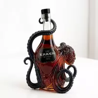 Jiateng luxury whiskey decanter featuring a handcrafted octopus design with amber glass and black tentacles.