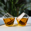 High-quality tilted whiskey glass by Jiateng, ideal for enjoying spirits, cocktails, or neat drinks, elegant and contemporary design