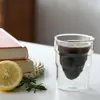 Premium transparent glass mug with creative leaf-inspired design by Jiateng