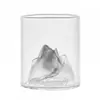 Close-up detail of a Jiateng whiskey glass, highlighting the crystal-clear ice cube design and premium, durable material for everyday use.