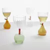 Colorful pear and apple-shaped glass cups, decorative and functional, great gift for birthdays, holidays, and housewarming