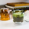 Modern heat resistant glass cup with cute bear pattern