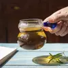 jiateng transparent glass cup, modern kitchen drinkware with colorful handle