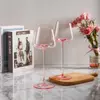 Stylish long stem pink wine glass suitable for red wine champagne and cocktail serving