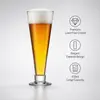 footed lager beer glass with tall tapered silhouette