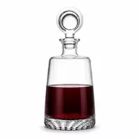 258mm clear glass red wine decanter with decorative round stopper