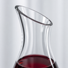modern red wine serving set featuring wide body decanter and four stemless wine glasses