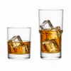Clear 330ml and 480ml stackable whiskey glasses for spirits and mixed drinks
