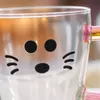 Creative cat face glass cup for everyday cold drinks