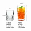 Model 20123 320ml whiskey glass with diamond pattern 83mm diameter and 99.5mm height