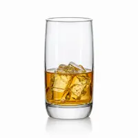 200ml straight sided drinking glass with thick clear base