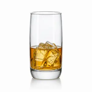 200ml straight sided drinking glass with thick clear base