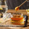 Premium honey serving jar with wooden dipper for home kitchens, cafés, restaurants, and breakfast tables