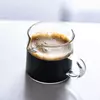 Stylish heart rim glass mug suitable for cafés, restaurants, and home beverage service