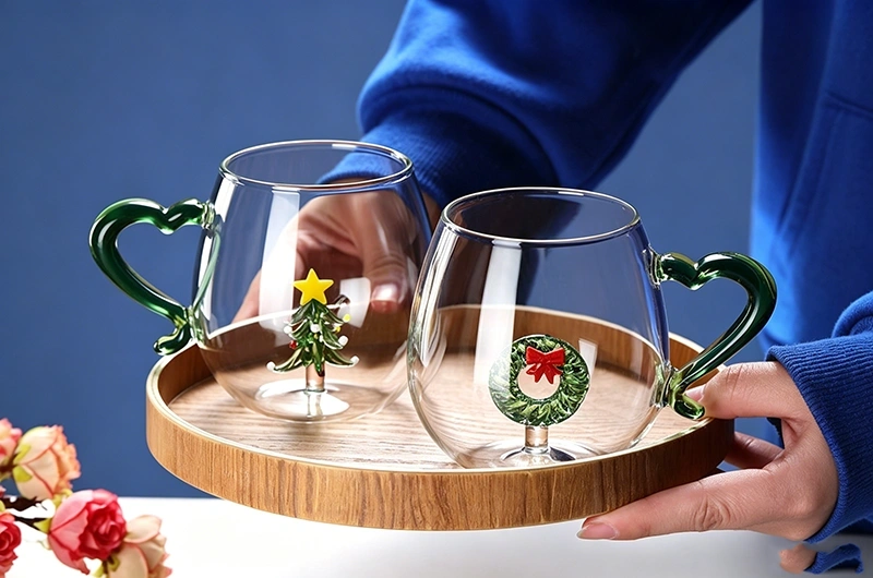 Christmas Glass Mug with 3D Decoration: A Festive Touch for Modern Drinkware Collections