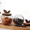Decorative glass pantry storage canister for countertop food organization and display