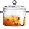 Durable borosilicate glass stew pot suitable for soups, herbal recipes, and nutritional meals