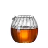 Jiateng small glass creamer pitcher with wooden handle and convenient pouring spout