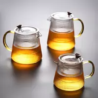 Glass Teapot with Infuser and Golden Handle for Loose Leaf Tea Brewing