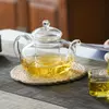 Modern transparent glass tea pot suitable for herbal tea and blooming tea