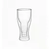 jiateng bottle shaped beer glass, double wall insulated beer cup, lead-free borosilicate beer mug for restaurant and home use
