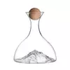  Jiateng modern wine decanter with unique iceberg base design and cork stopper, elegant crystal carafe for red wine serving
