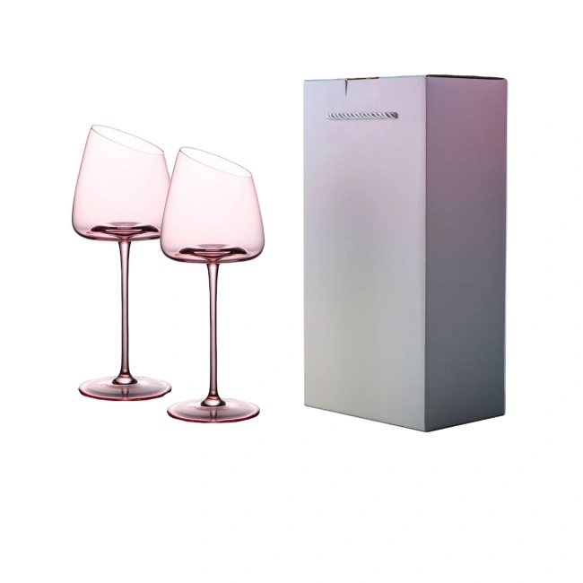 High-end pink crystal wine glasses by Jiateng for independent online store and wholesale display