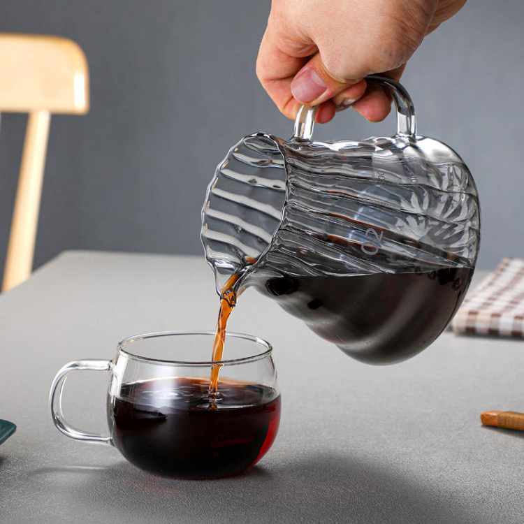 High-quality Jiateng glass coffee maker with wooden stand, ideal for home baristas or gifting, elegant and practical design