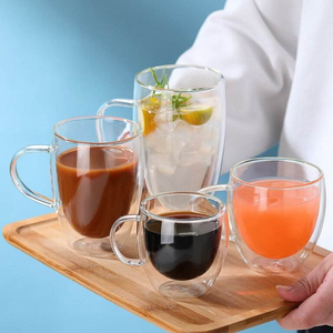 Jiateng double-wall glass cup, perfect for hot coffee, iced drinks, tea, or juice, stylish and heat-resistant for home or office