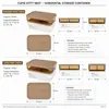 Standard 1240ml rectangular food storage container measuring 22.4 by 16.1 by 5.6cm with removable grid tray and fitted lid.