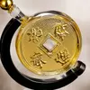 JT-D358 round glass decanter measuring 14cm diameter and 20cm full height