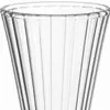 Clear ribbed wine glass with stem and decorative vertical fluted texture
