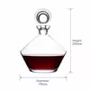 Clear red wine decanter with elegant round glass stopper and wide body