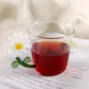 Custom floral glass mug with colorful flower handle for wholesale buyers