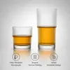 Clear stackable ribbed glassware collection in two different sizes