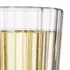 11oz stemmed drinking glass with tall bowl and vertical ribbed detailing