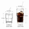 Model 20920-1C 330ml clear stackable glass cup with lid and straw