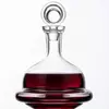 Elegant clear glass wine decanter with stopper for home bar and dining use