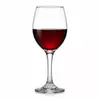 Classic red wine glass with clear smooth bowl and elegant long stem