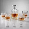 Diamond pattern whiskey glassware set for serving whiskey and other spirits
