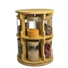 Jiateng rotating glass spice storage jar set with bamboo rack for organized kitchen storage