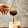 Elegant heart rim clear glass coffee cup designed for latte, cappuccino, and tea