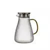 Luxury glass juice pitcher featuring decorative hammered texture and elegant gold handle