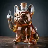 Creative bulldog-shaped glass decanter for bourbon, rum, scotch, and premium spirits