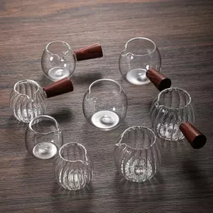 Jiateng mini glass creamer pitcher with smooth pouring spout for milk and coffee service