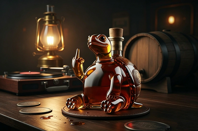 Creative Turtle Whiskey Decanter: A Unique Glass Liquor Bottle for Home Bars and Gift Collections
