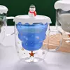 Jiateng holiday glass cup with golden star base, ideal Christmas gift for family and friends.