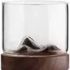 Modern mountain whiskey glass gift for bourbon, scotch, and cocktail enthusiasts
