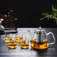 Elegant heat resistant glass teapot with stainless steel tea infuser for loose leaf tea
